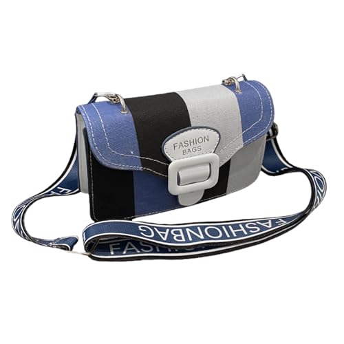 GKYQVE Frauen Kontrastfarben CROSSBODY BAG PU Leder Schulterbrief Handtasche Breite Riemen Messenger Mode Einkaufsfrauen Weitgurt Crossbody PU Leder Schulterbrief Handtasche Für Täglich von GKYQVE