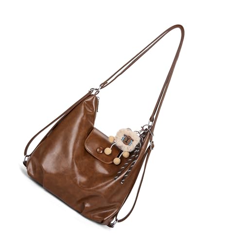 GKYQVE Frauen Lässig Daypack To Crossbody Bag Abnehmbarer Charme PU Umhängetaschen Für Outdoor Aktivität Stilvolle Umhängetasche Mit Anhänger Decors von GKYQVE