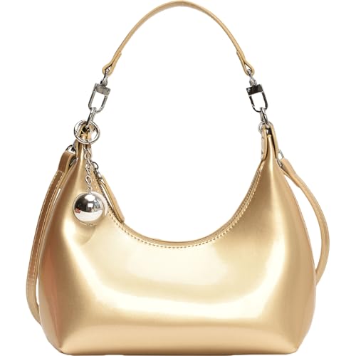 GKYQVE Frauen Mondbag Pu Leder Achselhilfe Mode Handtasche All Matching Crossbody Einfache Schulter Einfache Achselhöhle Für Frauen Ästhetische Schulter PU Leder Handtasche Mond von GKYQVE