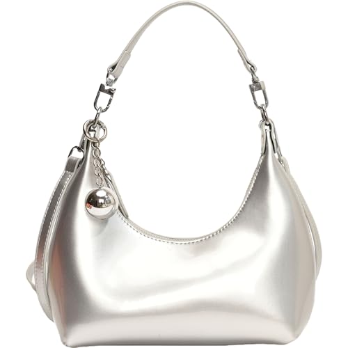 GKYQVE Frauen Mondbag Pu Leder Achselhilfe Mode Handtasche All Matching Crossbody Einfache Schulter Einfache Achselhöhle Für Frauen Ästhetische Schulter PU Leder Handtasche Mond von GKYQVE