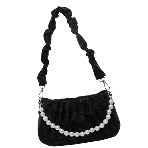 GKYQVE Frauen PU Leder Umhängetasche Gerissen Crossbody Modes Messenger Mit Perlenkette Ästhetische Handtasche Für Tägliche Frauen Rumpf Schulter PU Leder Crossbody Messger. von GKYQVE