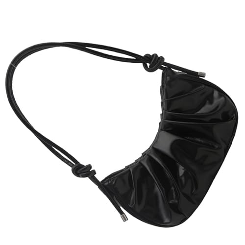 GKYQVE Frauen Plissierte Messengerbeutel Trendy Handtasche All Matching Achselbeutel PU Leder Crossbody Große Kapazität Schulter Frauen Achselgründe Handtasche All Matching Schulter Unterarm von GKYQVE