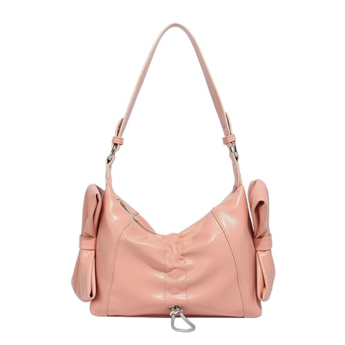 GKYQVE Frauen Umhängetasche Süße Bögen Achsel Ästhetische Handtasche All Matching Unterarm Satchel Geldbörse Für Alltägliche Frauen Mode PU Leder Unterarm Süße Bögen Schulter Schulter von GKYQVE
