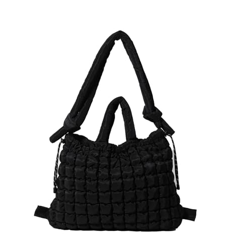 GKYQVE Großkapazität Gesteppte Umhängetasche Mit Draw Knorder Füllung Gepolsterter Puffer Handtasche Rucksack Für Reisen Freizeit Und Arbeit Füllung Stülle Umhängetasche von GKYQVE