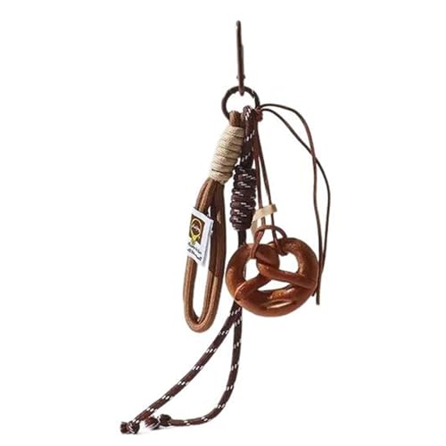 Handgefertigter Lächelnder Gesicht Bagel Keychain Cartoon Brot Anhänger Anhänger Tasche Charm Telefon Geldbeutel Schlüssel Für Autoschlüsseln Und Taschen Trendy Keyring Geschenk von GKYQVE