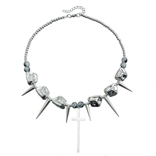 GKYQVE Harz Und Legierung Spikes Halskette Punk Halskette Retro Mode Accessoire Frauen Party Schmuck Für Passende Kühle Outfits Retro von GKYQVE