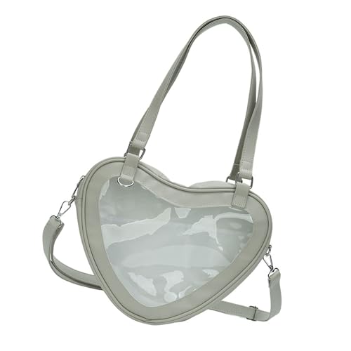GKYQVE Japanische Schulmädchen Herz Form Itabag Große Kapazität Klarer Fenster Umhängetasche Anime Pin Display Crossbody Handtasche Pin Display Clear Crossbody Tasche von GKYQVE