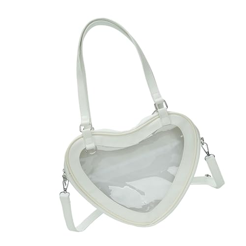 GKYQVE Japanische Schulmädchen Herz Form Itabag Große Kapazität Klarer Fenster Umhängetasche Anime Pin Display Crossbody Handtasche Pin Display Clear Crossbody Tasche von GKYQVE