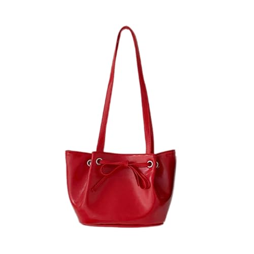 GKYQVE Korean Elegant Sweet Bowknot PU Leder Achselstasche Einfache Einfarbige Umhängetasche Make Up Handtasche Geldbeutel Für Frauen PU Leder Handtasche von GKYQVE