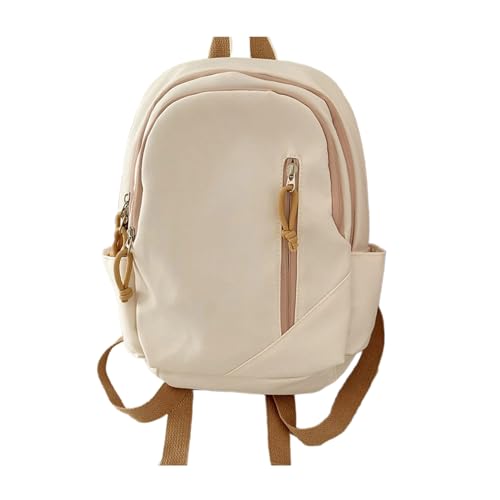 GKYQVE Koreanische Frauen Teen Teen Girls Kontrastieren Farbe Große Kapazität Rucksack Ästhetische Reißverschlüsse School Tasche Freizeitbuch Modische Polyester Rucksack von GKYQVE