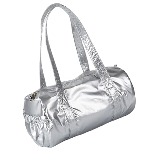 GKYQVE Leichte Nylonhandtasche Mehrzweck Lässiger Umhängetasche Mit Reißverschluss Casual Pendeln Einkaufsbeutel Unterarm Zylinderbeutel Zylinder Schultertasche von GKYQVE