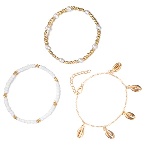 GKYQVE Mehrschichtiger Strand Kochlet Stapel Fußschmuck Mit Seesternschalen Legierungsperlen Und Nachahmungsperlen Kochkettenkette Leichte Sandale Kompatible Fußschmuck von GKYQVE