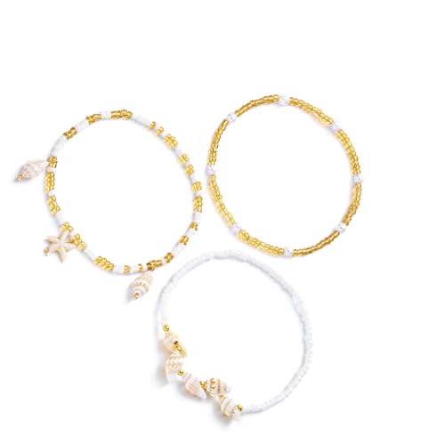 GKYQVE Mehrschichtiger Strand Kochlet Stapel Fußschmuck Mit Seesternschalen Legierungsperlen Und Nachahmungsperlen Kochkettenkette Leichte Sandale Kompatible Fußschmuck von GKYQVE