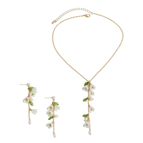 GKYQVE Mode Florale Quasten Ohrringe Pearly Leuchten Tropfen Anhänger Halskette Halskette Für Die Moderne Frau Quasten GKYQVE Mode Florale Quasten Ohrringe Pearly Leuchten Tropfen Anhänger Halskette Halskette Für Die Moderne Frau Quasten von GKYQVE