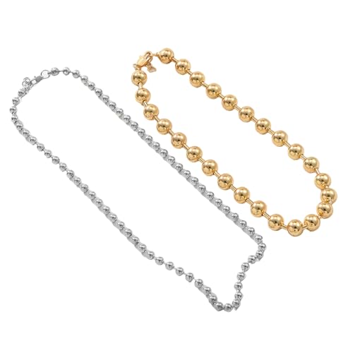 GKYQVE Mode Frauen Doppelte Schicht Halsketten Metallkugeln Perlen Neckchain Stapelbare Krawatte Für Partys Und Formelle Event Punkschmuck GKYQVE Mode Frauen Doppelte Schicht Halsketten Metallkugeln Perlen Neckchain Stapelbare Krawatte Für Partys Und Formelle Event Punkschmuck von GKYQVE