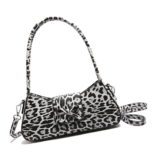 GKYQVE Mode Frauen Leoparden Muster PU Leder Handtasche Retro Inspirierte Schulter Und Crossbody Taschen Achselbett Geldbörse Frauen Satchel Geldbörse von GKYQVE