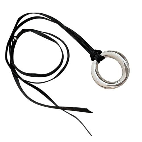 GKYQVE Mode Lederseil Runde Anhänger Halskette Mit Robustem Schmuck Accessoire Für Mode Enthusiasten Modische Halskette von GKYQVE