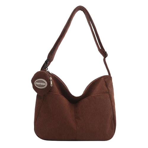 GKYQVE Mode Schwarze Cord Crossbody Tasche Weiche Und Komfortable Schultertasche Satchel Für Den Täglichen Gebrauch Organisierte Innenraumstruktur von GKYQVE