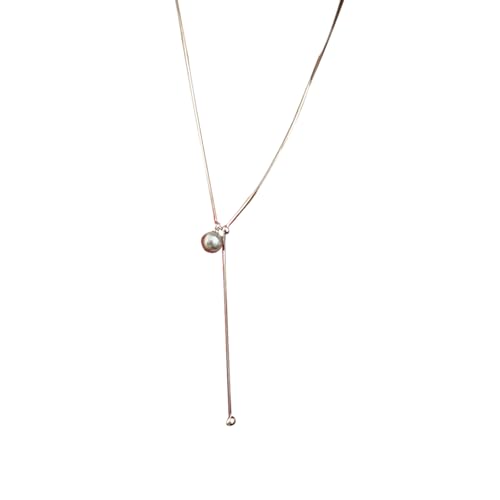 GKYQVE Mode Sterlings Silber Perlen Halskette Subtiler Charme Frauenpullover Kette Ideal Für Besondere Anlässe Minimalistische Styles Halskette von GKYQVE