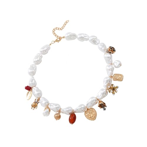 GKYQVE Mode Unregelmäßige Perlen Perlen Anhänger Halskette Handgefertigtes CHOKER BLUCKILE Ketten Schmuck Für Partys Und Datteln Party Tragen Schmuck von GKYQVE
