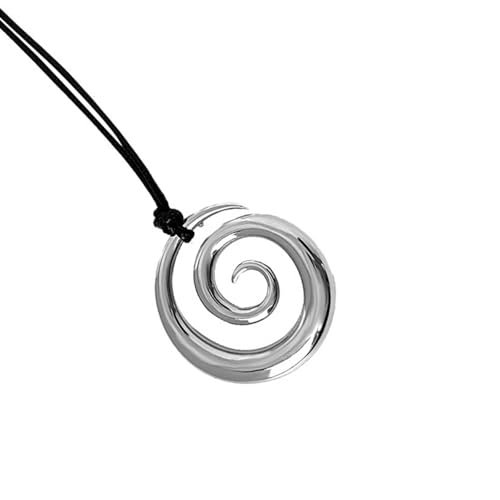 GKYQVE Mode Winter Spirals Muster Halskette Metall Anhänger Pullover Kette Mode Accessoire Für Tägliche Trage Daily Wearable Schmuck von GKYQVE