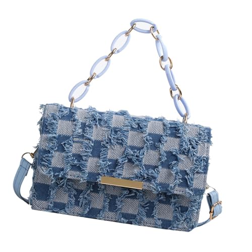 GKYQVE Mode Womens Handtasche Mit Kettengriff Mit Verzweifelten Quasten Umhängetasche Karierte Klappenkreuzbodus Crossbody Geldbörse GKYQVE Mode Womens Handtasche Mit Kettengriff Mit Verzweifelten Quasten Umhängetasche Karierte Klappenkreuzbodus Crossbody Geldbörse von GKYQVE