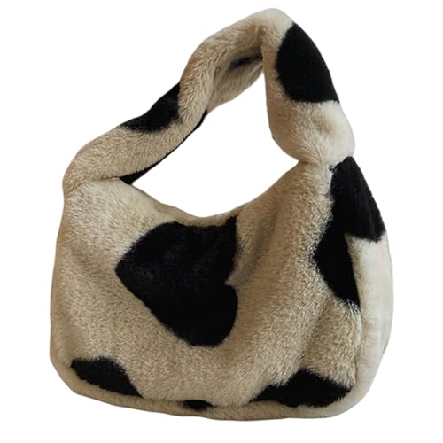 GKYQVE Modeplüsch Herz Umhängetasche Für Frauen Komfortable Pelzige Handtasche Top Grifftaschen Schuleinkäufe Und Reisebühne Modeeinkaufstaschen von GKYQVE