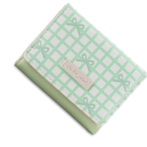 GKYQVE Moderne Kurze PU Brieftasche Gestreiftes Design Bögen Verzierung Praktischer PU Lederkartenhaltermünze Geldbörse Für Tägliche Verwendung Stilvoller Gestreifte Brieftasche Mit Schleifen von GKYQVE