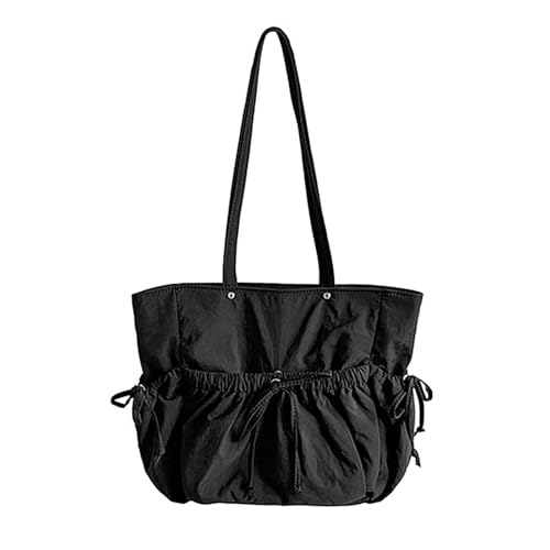 GKYQVE Modische Falten Kordel Bowknot Umhängetasche Große Kapazität Feste Farbe Nylon Handtasche Multi Taschen Unterarm Schulter von GKYQVE