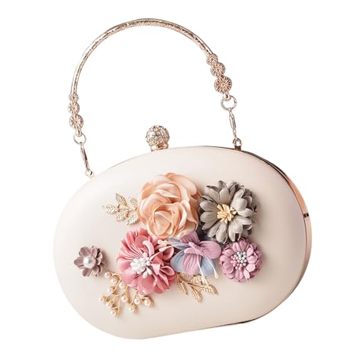 GKYQVE Multi Funktionale Blumenhandtasche Für Damen Stilvolle Schulter Cross Body Tasche Abendhalm Für Abendessen Und Galas Abendparty Geldbeutel von GKYQVE