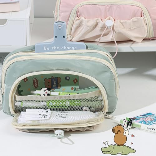 GKYQVE Multi Layered Bencil Case Hohe Kapazität Bleistiftbeutel Stiftstiftpenstpenser Organisatoren Speichertasche Für Studentische Frauen von GKYQVE