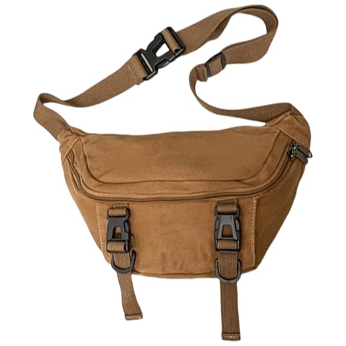 GKYQVE Multi Pocket Leinwand Chestasche Stylish Travel Schulterbodus Crossbody Taschen Für Den Täglichen Gebrauch Unisex Satchel Compact Umhängetasche von GKYQVE
