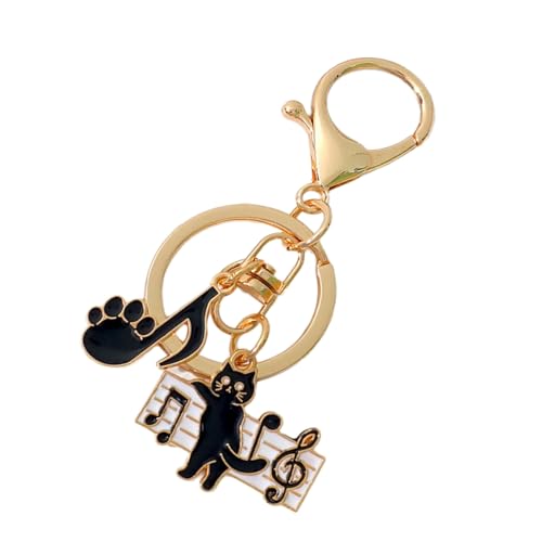 GKYQVE Music Note Schlüsselbund Katzen Klavier Keyring Rucksack Handtasche Charme Autos Schlüsselkette Schöne Bag Dekoration HINWEIS Keyrings Auto Zur Dekoration von GKYQVE