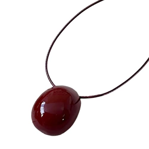 GKYQVE Oval Anhänger Halskette Mode Halskette Buntes Anhänger Halsschmuck Für Den Täglichen Pendelverkehr Und Verschiedene Outfits Einfacher Nackenschmuck von GKYQVE