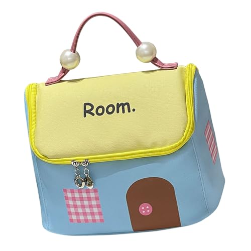 GKYQVE Praktische Hausförmige Make Up Tasche Für Frauen Große Kapazität Toilettenartikel Kosmetische Beutel Mit Griffigem Speicher Stilvoller Make Up Beutel Für Frauen von GKYQVE