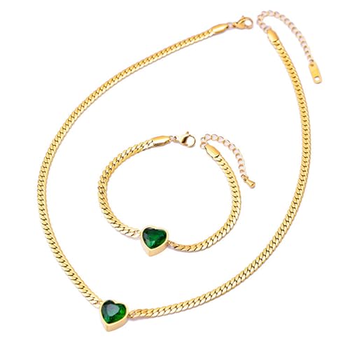 GKYQVE Raffinierte Herzheizkette Und Armband Set Mode Schmuck Für Frauen Mädchen Täglich Modeaccessoires Hochzeit Schmuck Ensembles von GKYQVE