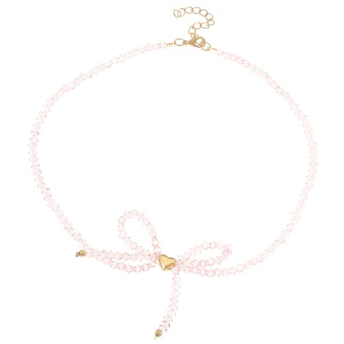 GKYQVE Raffinierte Robuste Perlenkette Mit Elegantem Kristalle Schmetterling Bowknot Charm Accessoire Für Stilvolle Outfits Einzigartige Charm Halskette von GKYQVE