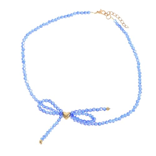 GKYQVE Raffinierte Robuste Perlenkette Mit Elegantem Kristalle Schmetterling Bowknot Charm Accessoire Für Stilvolle Outfits Einzigartige Charm Halskette von GKYQVE