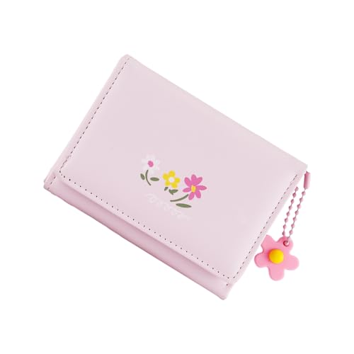 GKYQVE Schöne Münze Geldbörse PU Lederwechsel Triufold Wallet Short Card Blumendruck Für Reisebu Lederwechsel Geldbörse Blumendruck Einfach Mit Kartenhalter von GKYQVE