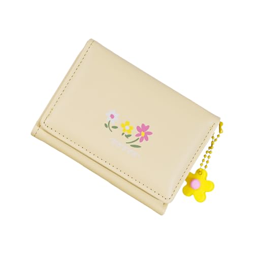 GKYQVE Schöne Münze Geldbörse PU Lederwechsel Triufold Wallet Short Card Blumendruck Für Reisebu Lederwechsel Geldbörse Blumendruck Einfach Mit Kartenhalter von GKYQVE