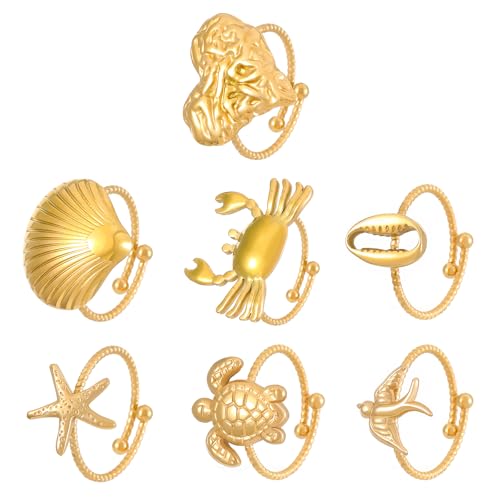 GKYQVE Stabile Edelstahl Tiermotivringe Kollektion 7 Stücke Set Für Stilvolle Accessorisierung Aller Anlässe Stilvolle Verschleiß Verschleißringe GKYQVE Stabile Edelstahl Tiermotivringe Kollektion 7 Stücke Set Für Stilvolle Accessorisierung Aller Anlässe Stilvolle Verschleiß Verschleißringe von GKYQVE
