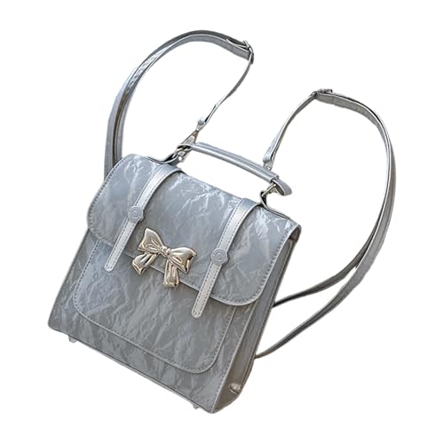 GKYQVE Student School Tasche Mode Rucksack Mit Bögen Einfache Tagespäckchen PU Leder Rucksack Für Mädchen Teens Pu Leder School Tasche Mode Mit Bögen Pack von GKYQVE