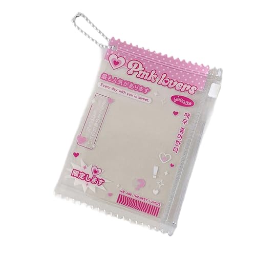 GKYQVE Stylischer PVC Transparenter Zip Karten Beschützer Kompakt 3 Zoll Hülle Für Mädchen Tickets IDS & Daily Storage Transparent PVC Kartenhalter von GKYQVE