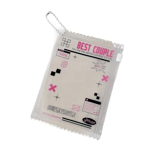 GKYQVE Stylischer PVC Transparenter Zip Karten Beschützer Kompakt 3 Zoll Hülle Für Mädchen Tickets IDS & Daily Storage Transparent PVC Kartenhalter von GKYQVE