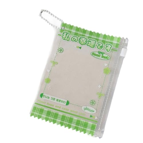 GKYQVE Stylischer PVC Transparenter Zip Karten Beschützer Kompakt 3 Zoll Hülle Für Mädchen Tickets IDS & Daily Storage Transparent PVC Kartenhalter von GKYQVE