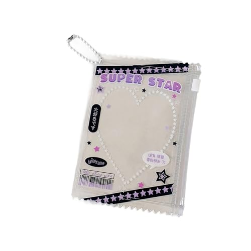 GKYQVE Stylischer PVC Transparenter Zip Karten Beschützer Kompakt 3 Zoll Hülle Für Mädchen Tickets IDS & Daily Storage Transparent PVC Kartenhalter von GKYQVE