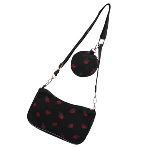 GKYQVE Stylish Damen Cord Crossbody Tasche Praktische Erdbeerklättel von GKYQVE
