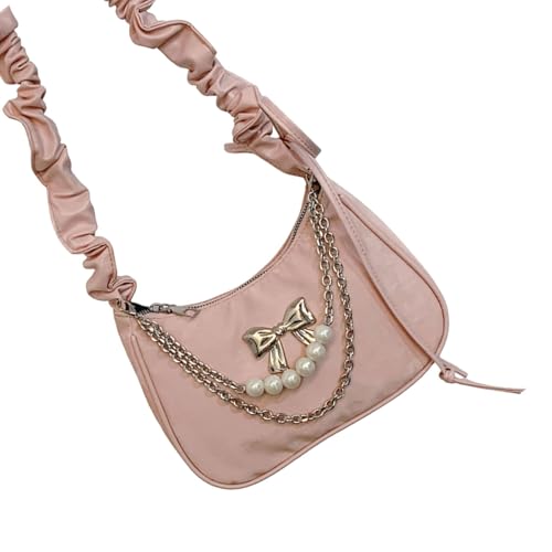 GKYQVE Stylish Damen PU Leder Achselstasche Mit Einzigartigen Perlen Die Die Schultertasche Handtasche Trendy Accessoire Mode PU Ledertasche Detailliert Detailliert von GKYQVE