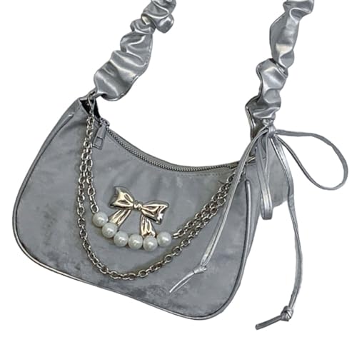 GKYQVE Stylish Damen PU Leder Achselstasche Mit Einzigartigen Perlen Die Die Schultertasche Handtasche Trendy Accessoire Mode PU Ledertasche Detailliert Detailliert von GKYQVE