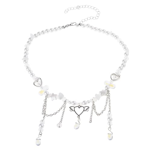 GKYQVE Stylish Heart Pendant Halskette Mit Quasten Verleiht Jedem Outfit Für Mädchen Und Reife Damen Die Elegante Halskette von GKYQVE